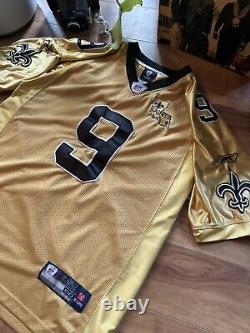 00s Drew Brees Size 50 Reebok On-field New Orleans Saints Golden NFL Jersey