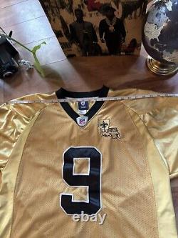 00s Drew Brees Size 50 Reebok On-field New Orleans Saints Golden NFL Jersey