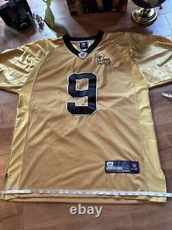 00s Drew Brees Size 50 Reebok On-field New Orleans Saints Golden NFL Jersey