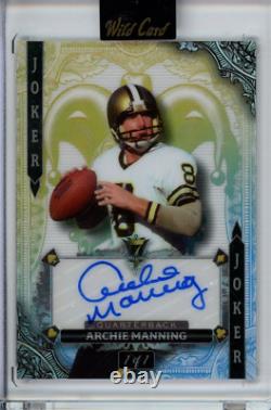 1/1 Archie Manning AUTO GOLD HOLO 2024 Wild Card 7 Joker Wild Rookie SP Saints