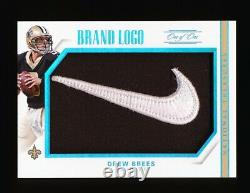 1/1 Drew Brees 2017 Panini National Treasures Brand Logo Nike Logo Patch Saints