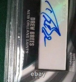 1/1 Topps DREW BREES SAINTS Game Worn/Used NFL Shield Logo Patch Autograph Auto
