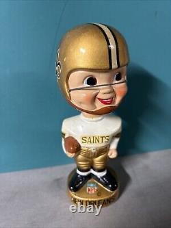 1960's Vintage New Orleans Saints NFL Football Gold Base BOBBLEHEAD NODDER