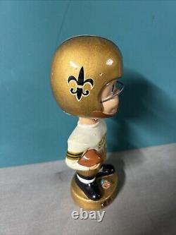 1960's Vintage New Orleans Saints NFL Football Gold Base BOBBLEHEAD NODDER