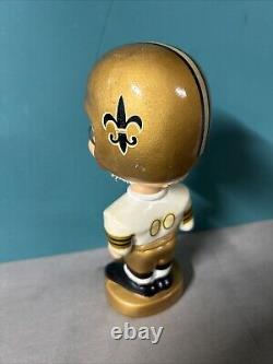 1960's Vintage New Orleans Saints NFL Football Gold Base BOBBLEHEAD NODDER