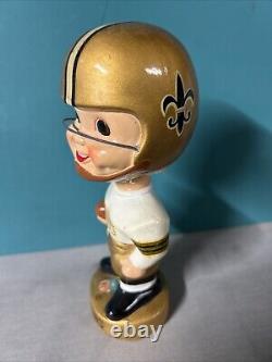 1960's Vintage New Orleans Saints NFL Football Gold Base BOBBLEHEAD NODDER