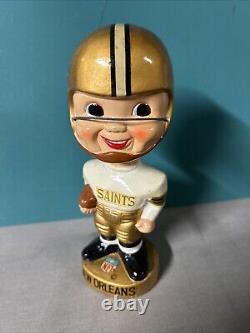 1960's Vintage New Orleans Saints NFL Football Gold Base BOBBLEHEAD NODDER