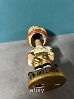 1960's Vintage New Orleans Saints NFL Football Gold Base BOBBLEHEAD NODDER