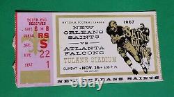 1967 67 New Orleans Saints NFL VTG Game Season Ticket Stub Atlanta Falcons