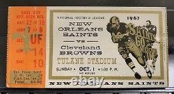 1967 67 New Orleans Saints NFL Vtg Old First Season Ticket Stub Cleveland Browns