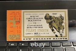 1967 67 New Orleans Saints NFL Vtg Old First Season Ticket Stub Cleveland Browns