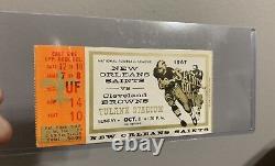 1967 67 New Orleans Saints NFL Vtg Old First Season Ticket Stub Cleveland Browns