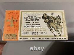 1967 67 New Orleans Saints NFL Vtg Old First Season Ticket Stub Cleveland Browns