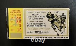 1967 New Orleans Saints NFL Old Vtg First Season Ticket Stub Washington Redskins