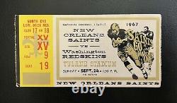 1967 New Orleans Saints NFL Old Vtg First Season Ticket Stub Washington Redskins