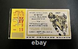 1967 New Orleans Saints NFL Old Vtg First Season Ticket Stub Washington Redskins