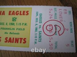 1968 philadelphia eagles new orleans saints football ticket