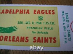 1968 philadelphia eagles new orleans saints football ticket