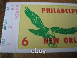 1968 philadelphia eagles new orleans saints football ticket