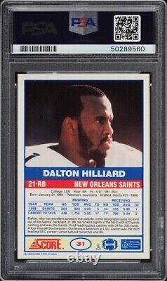 1989 Score Football Dalton Hilliard #31 PSA 10 LOW POPULATION New Orleans Saints