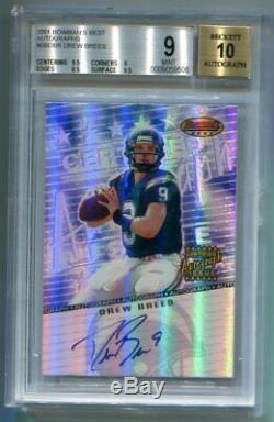 2001 Bowman's Best Drew Brees Autograph RC BGS 9 Mint Saints (CBF)