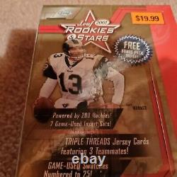 2001 Leaf Rookie-stars Football Card Box Poss Brees Auto Rookie+free Brees Card
