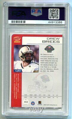 2001 Pacific Drew Brees Auto RC 833/1000 PSA 8 NM-MT Saints (CBF)