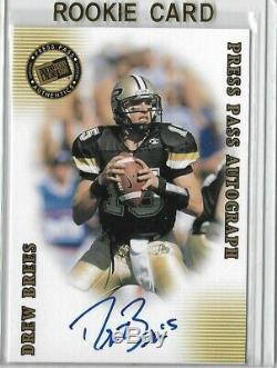 2001 Press Pass SE DREW BREES Rookie Auto Saints Autograph RC