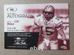 2001 Sage Gold Drew Brees Autograph Rookie /150 New Orleans Saints RC Perdue #A8