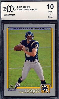 2001 Topps #328 Drew Brees Rookie Card Graded BCCG 10 727