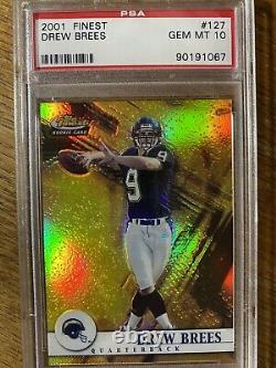 2001 Topps Finest #127 Drew Brees ROOKIE PSA 10