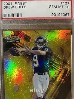 2001 Topps Finest #127 Drew Brees ROOKIE PSA 10