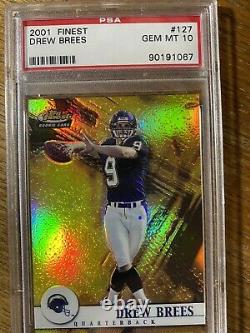 2001 Topps Finest #127 Drew Brees ROOKIE PSA 10