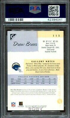 2001 Topps Gallery Drew Brees #115 Rookie RC PSA 10