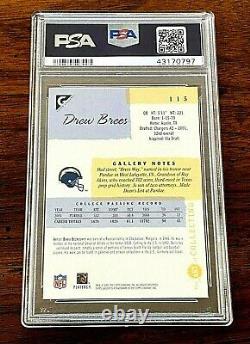 2001 Topps Gallery Rookie Card #115 Drew Brees RC PSA 10 Gem Mint