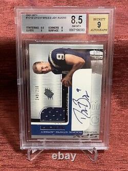 2001 Upper Deck SPX DREW BREES #/250 Rookie Patch Auto RPA RC BGS 8.5 NR-MT+