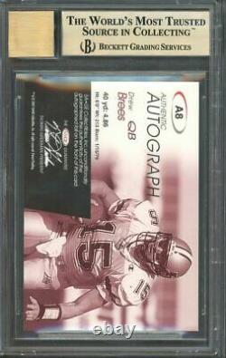 2001 sage autographs bronze #a8 DREW BREES saints rookie card BGS 9.5 auto 10