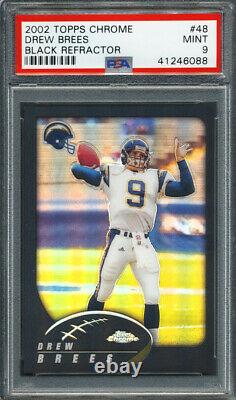 2002 Topps Chrome BLACK Refractor # /599 Drew Brees #48 PSA 9