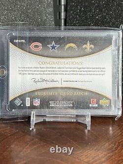 2007 Exquisite Collection Quad Patch Walter Payton Emmitt Smith Tomlinson 7/10