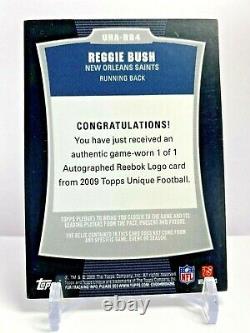 2009 Topps Unique 1/1 Auto Reebok Logo Patch Reggie Bush New Orleans Saints