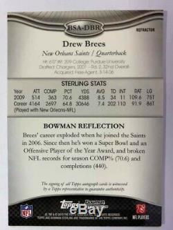 2010 Bowman Sterling Football Supefractor Auto Autograph card Drew Brees #1/1