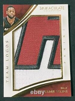 2014-15 IMMACULATE DWYANE WADE JUMBO TEAM LOGO SP PATCH #d 2/11 RARE HEAT RELIC