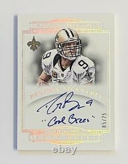 2014 National Treasures Drew Brees Notable Nicknames Auto /25 Cool Brees