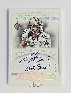 2014 National Treasures Drew Brees Notable Nicknames Auto /25 Cool Brees
