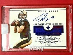 2015 Panini Flawless Drew Brees Blue Auto Immaculate Card 02/20 SP 2015 GEM