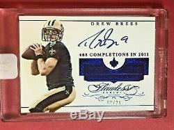 2015 Panini Flawless Drew Brees Blue Auto Immaculate Card 02/20 SP 2015 GEM