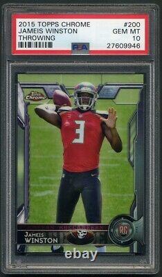 2015 Topps Chrome #200 Jameis Winston Rookie Card PSA 10 Tampa Bay Buccaneers