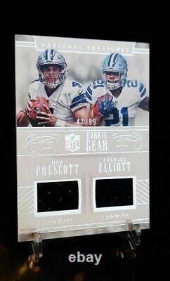 2016 Panini National Treasures Dak Prescott & Ezekiel Elliott Rookie Jersey /99