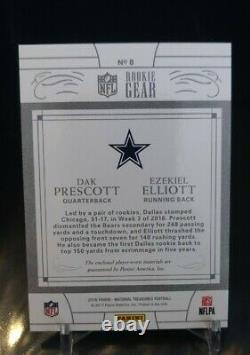 2016 Panini National Treasures Dak Prescott & Ezekiel Elliott Rookie Jersey /99