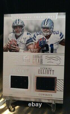 2016 Panini National Treasures Dak Prescott & Ezekiel Elliott Rookie Jersey /99